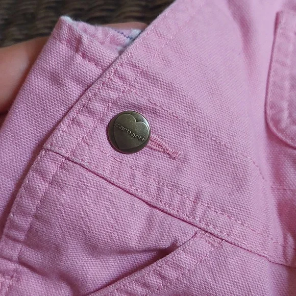 Carhartt Pink Flannel Lined Overalls - Picture 2 of 16
